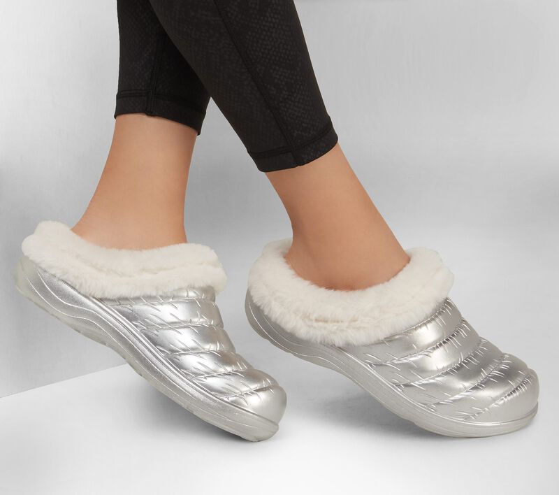 Dámské Pantofle Skechers Foamies: Cozy Camper - Glamping Stříbrné | CZ.111356SIL