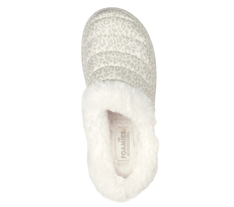 Dámské Pantofle Skechers Foamies: Cozy Camper Podšité - Snow Leopard Bílé | CZ.111357OFWT