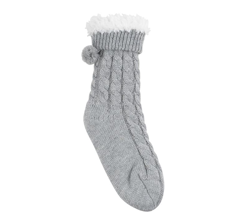 Dámské Ponožky Skechers Fleece Podšité GO LOUNGE Crew Sock - 2 Pack Šedé | CZ.Z117267GRY