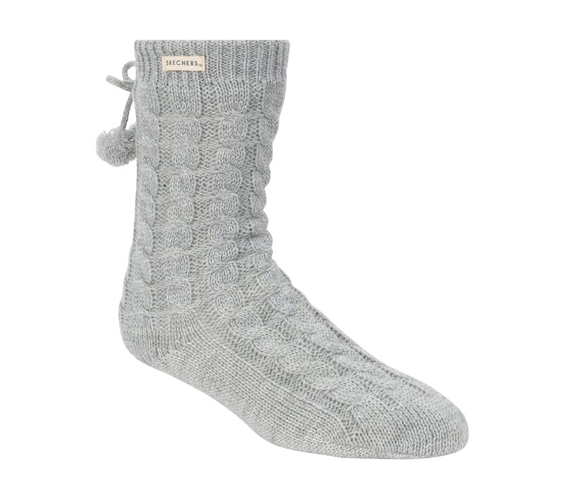 Dámské Ponožky Skechers Fleece Podšité GO LOUNGE Crew Sock - 2 Pack Šedé | CZ.Z117267GRY