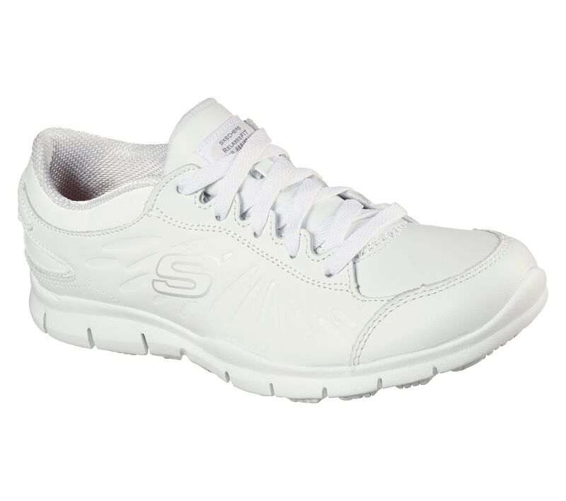 Dámské Pracovní Obuv Skechers Pracovní Relaxed Fit: Eldred - Dewey SR Bílé | CZ.76564WHT