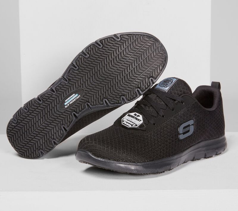 Dámské Pracovní Obuv Skechers Pracovní Relaxed Fit: Ghenter - Bronaugh SR Černé | CZ.77210BLK