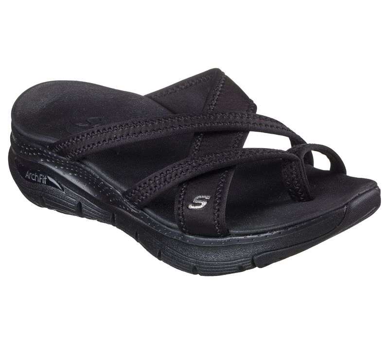 Dámské Sandály Skechers Arch Fit - New Start Černé | CZ.119249BBK