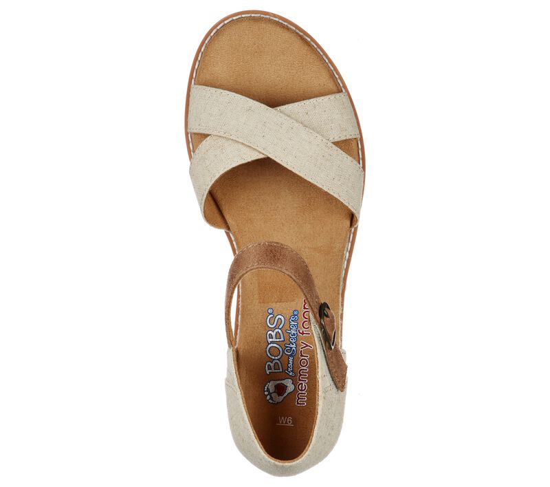 Dámské Sandály Skechers BOBS Desert Kiss - Lake View Stroll Béžový | CZ.113547NAT