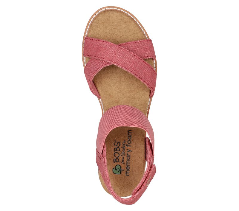 Dámské Sandály Skechers BOBS Desert Kiss - Peaks & Valleys Červené | CZ.113550RED