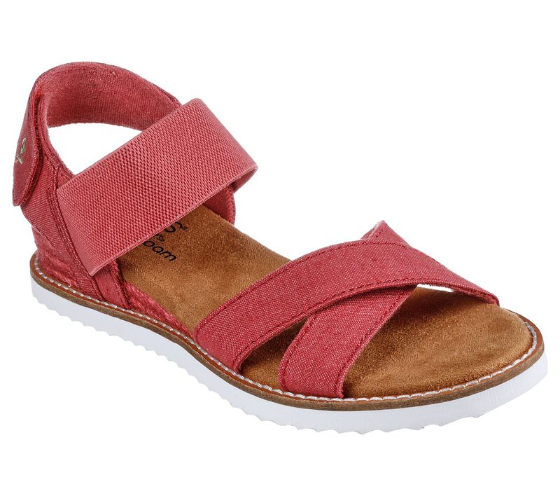 Dámské Sandály Skechers BOBS Desert Kiss - Peaks & Valleys Červené | CZ.113550RED