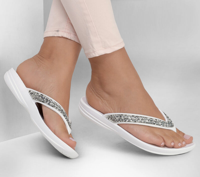 Dámské Sandály Skechers Foamies: Glitzy Bílé | CZ.111224WHT