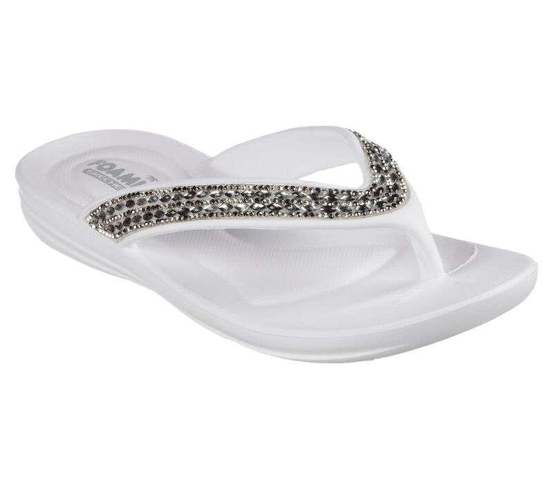 Dámské Sandály Skechers Foamies: Glitzy Bílé | CZ.111224WHT