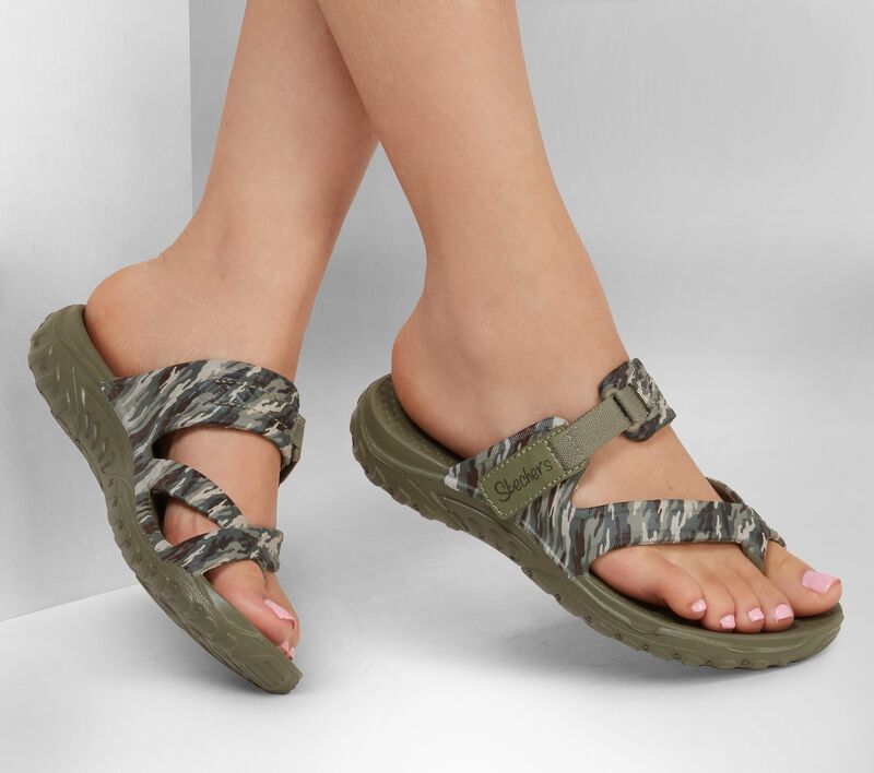 Dámské Sandály Skechers Foamies: Reggae - Retreat Olivy Zelené Viacfarebný | CZ.111157OLMT