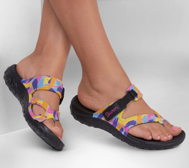 Dámské Sandály Skechers Foamies: Reggae - Artsy Černé Viacfarebný | CZ.111171BKMT