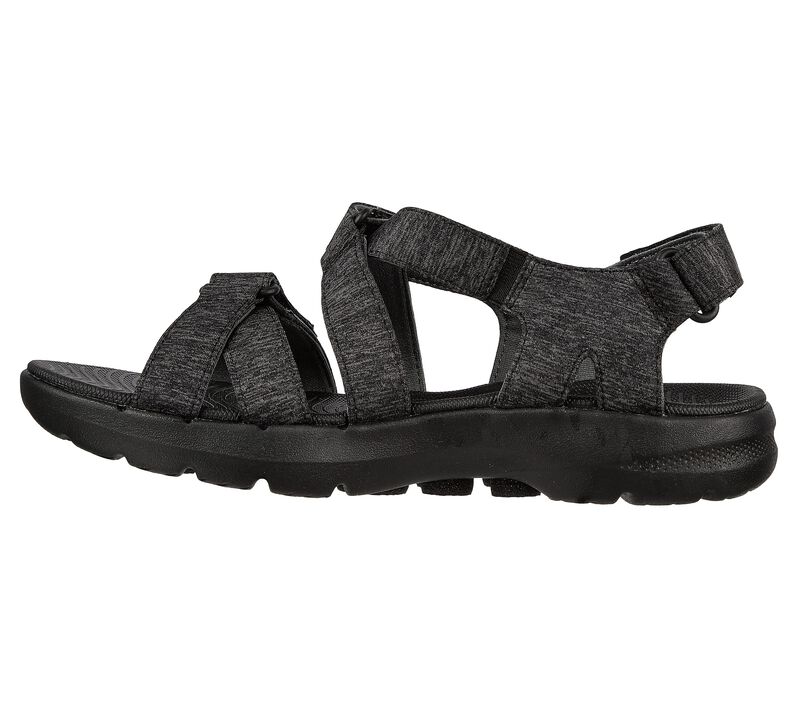 Dámské Sandály Skechers GO WALK 6 Sandal - Limitless Černé Šedé | CZ.140650BKGY