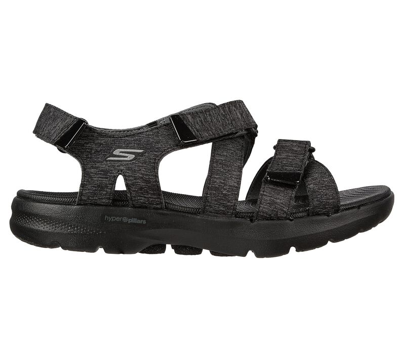 Dámské Sandály Skechers GO WALK 6 Sandal - Limitless Černé Šedé | CZ.140650BKGY