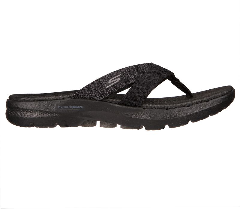 Dámské Sandály Skechers GO WALK 6 Sandal - Poise Černé Šedé | CZ.141010BKGY