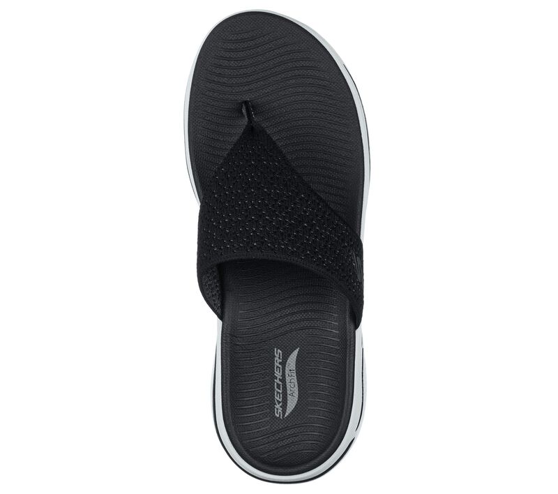 Dámské Sandály Skechers GO WALK Arch Fit - Weekender Černé Bílé | CZ.140221BKW