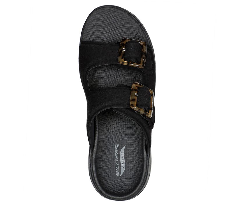 Dámské Sandály Skechers GO WALK Arch Fit - Villa Tropic Černé | CZ.140279BBK