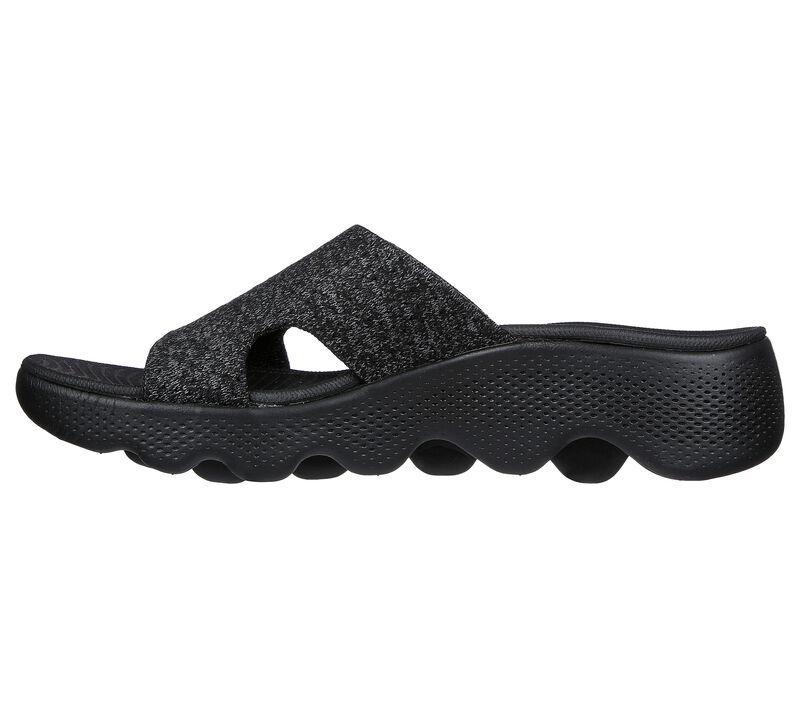 Dámské Sandály Skechers GO WALK Massage Fit - Sweet Talk Černé Šedé | CZ.140626BKGY