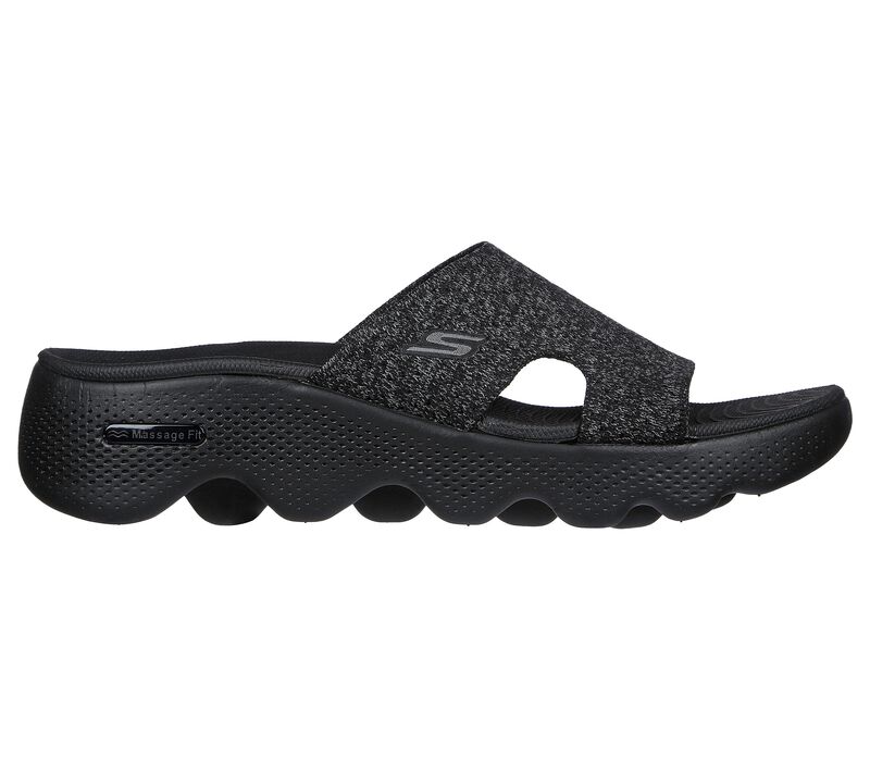 Dámské Sandály Skechers GO WALK Massage Fit - Sweet Talk Černé Šedé | CZ.140626BKGY