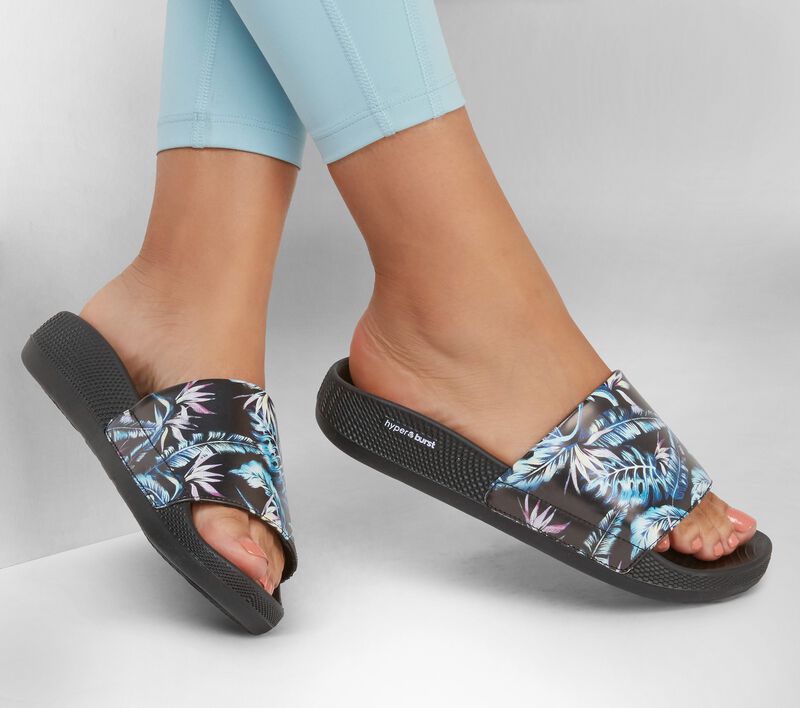 Dámské Sandály Skechers Hyper Pantofle - Island Palms Černé Viacfarebný | CZ.140445BKMT