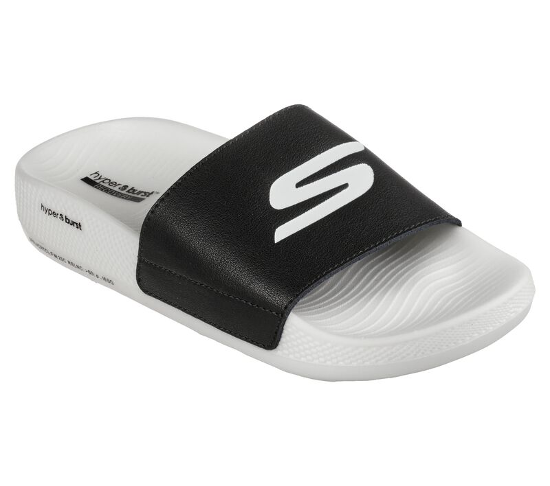 Dámské Sandály Skechers Hyper Pantofle Černé Bílé | CZ.130022BKW