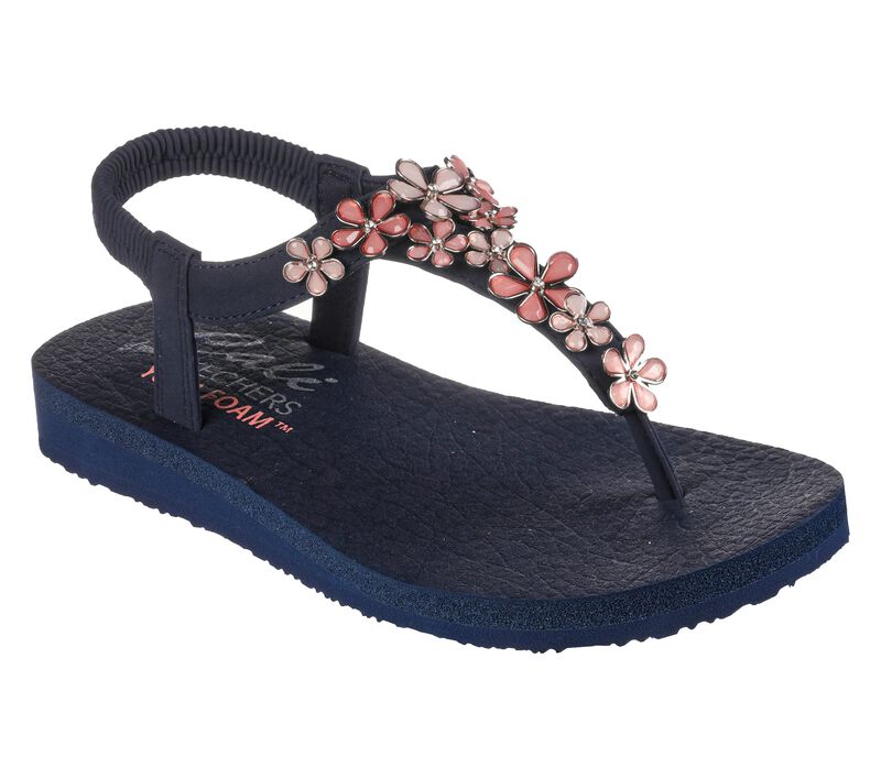 Dámské Sandály Skechers Meditation - Glass Daisy Tmavě Blankyt Růžové | CZ.32922NVPK