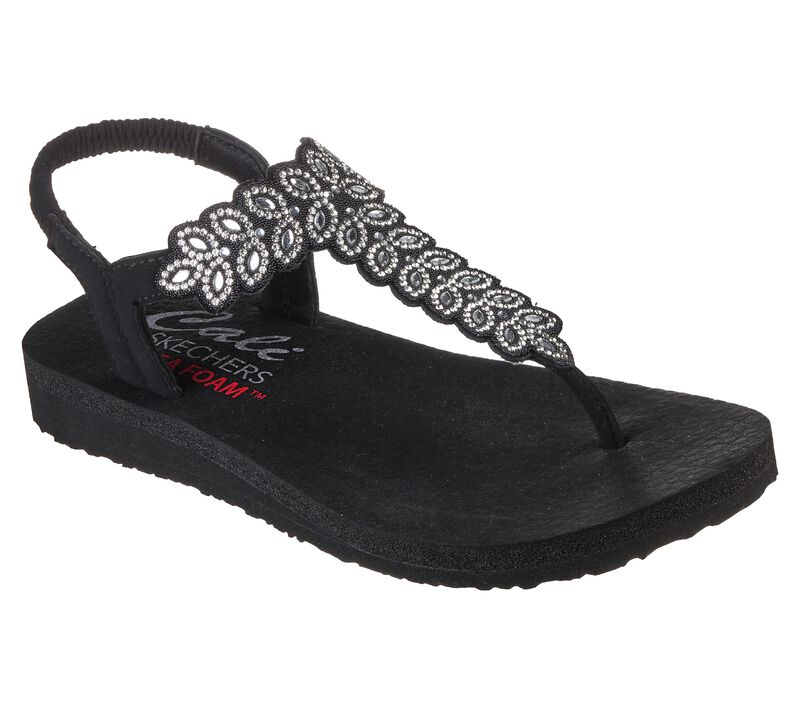 Dámské Sandály Skechers Meditation - Happy Tears Černé | CZ.119311BLK