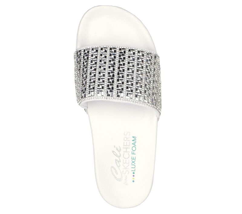 Dámské Sandály Skechers Pop Ups - New Spark Bílé | CZ.119320WHT