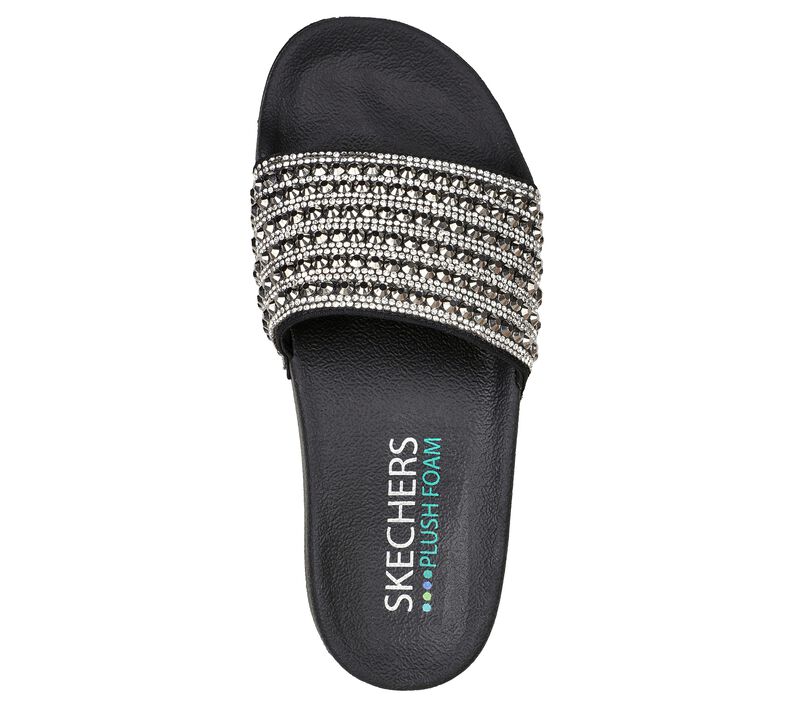 Dámské Sandály Skechers Pop Ups - Rocker Glam Černé | CZ.119193BLK