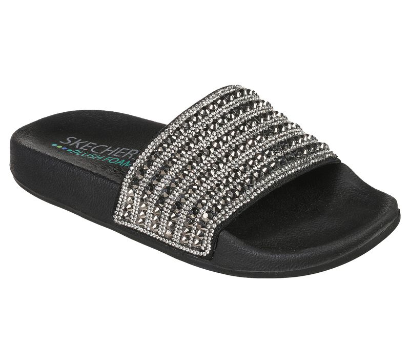 Dámské Sandály Skechers Pop Ups - Rocker Glam Černé | CZ.119193BLK