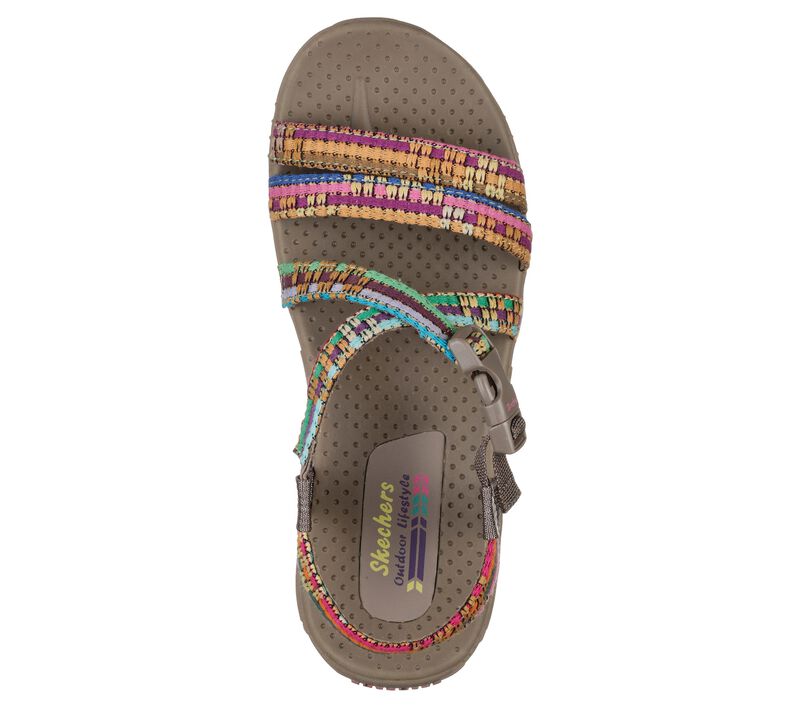 Dámské Sandály Skechers Reggae - Sew Me Šedé Hnědé Viacfarebný | CZ.41113TPMT