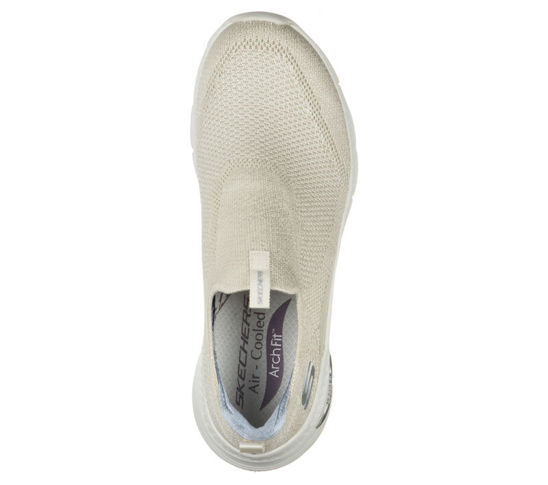 Dámské Slip On Skechers Arch Fit - Keep It Up Bílé | CZ.149415OFWT