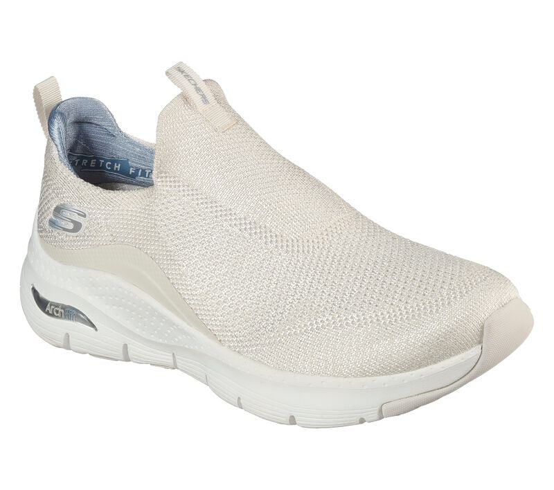 Dámské Slip On Skechers Arch Fit - Keep It Up Bílé | CZ.149415OFWT