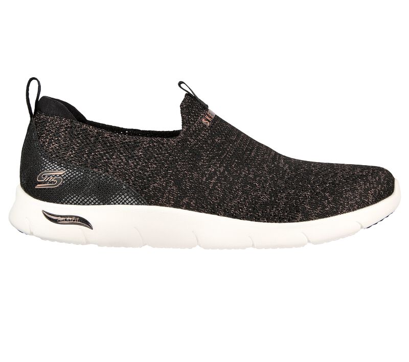 Dámské Slip On Skechers Arch Fit Refine - Showcase Černé Růžové Zlaté | CZ.104276BKRG