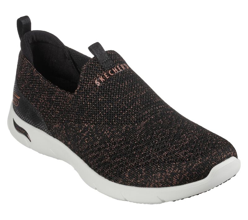 Dámské Slip On Skechers Arch Fit Refine - Showcase Černé Růžové Zlaté | CZ.104276BKRG