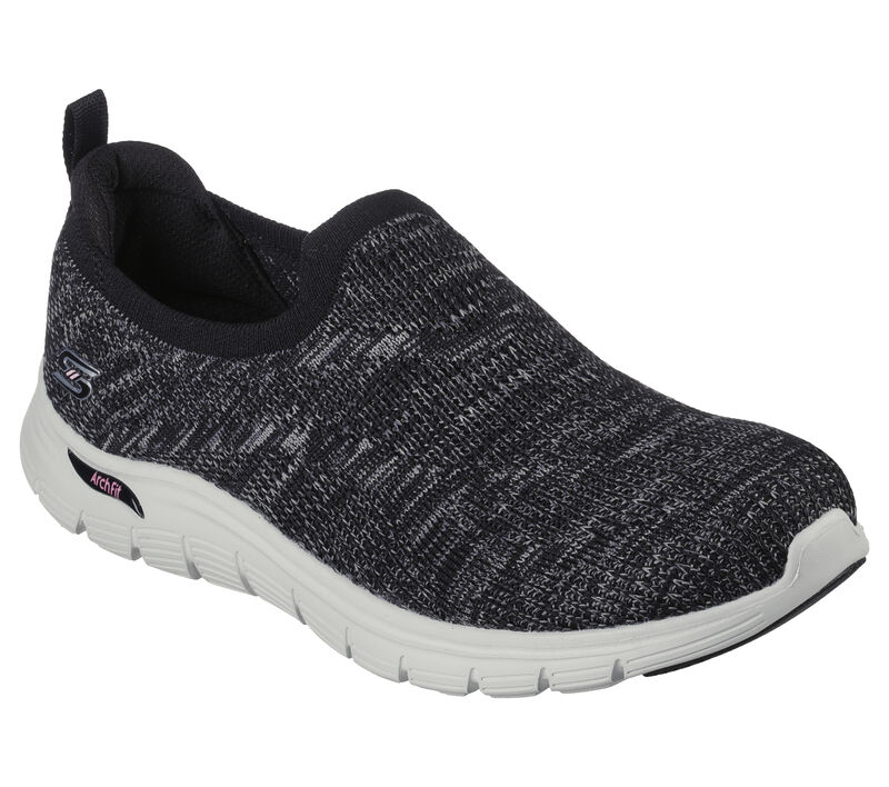 Dámské Slip On Skechers Arch Fit Vista - Inspiration Černé Růžové | CZ.104371BKPK