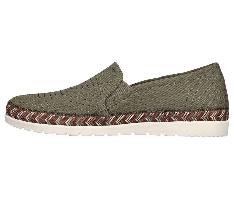 Dámské Slip On Skechers BOBS Flexpadrille 3.0 - Geo Nomics Olivy Zelené | CZ.113240OLV