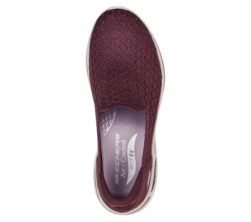 Dámské Slip On Skechers GO WALK Arch Fit Vínové | CZ.124499BURG