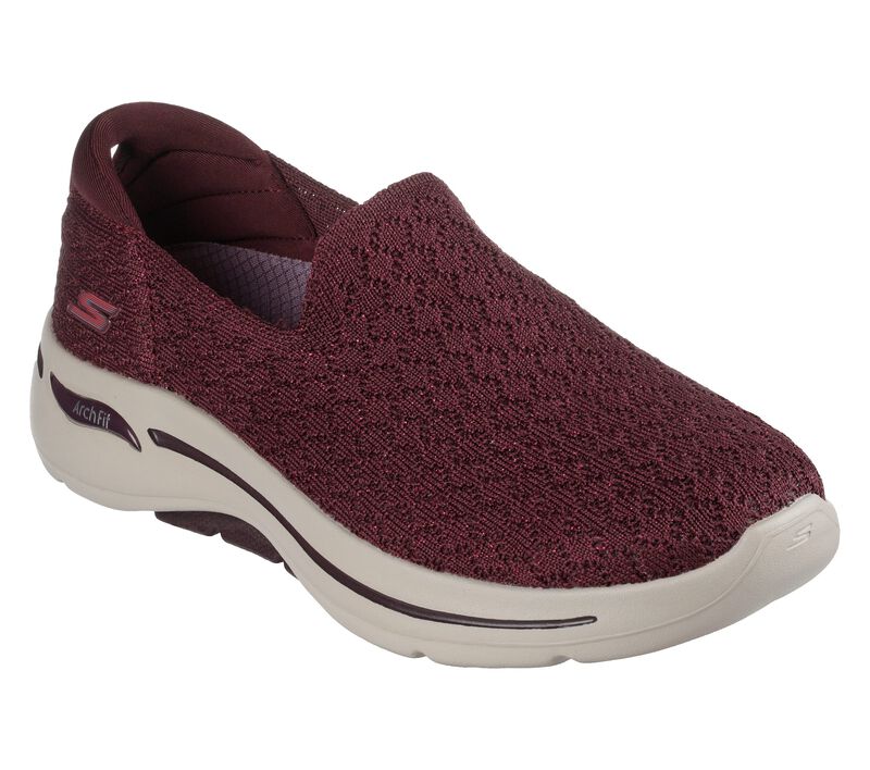 Dámské Slip On Skechers GO WALK Arch Fit Vínové | CZ.124499BURG