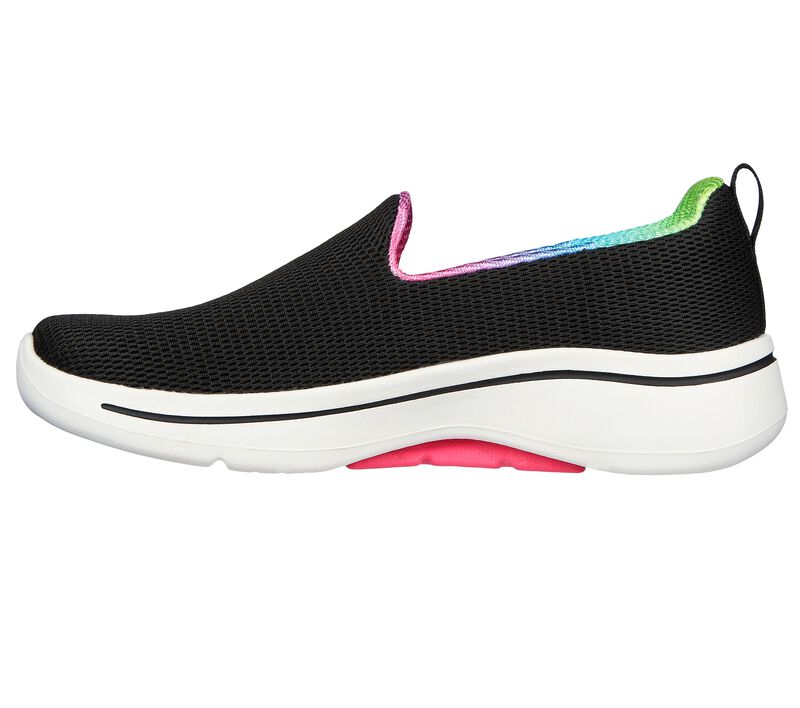 Dámské Slip On Skechers GO WALK Arch Fit - Wild Energy Černé Růžové | CZ.124867BKHP