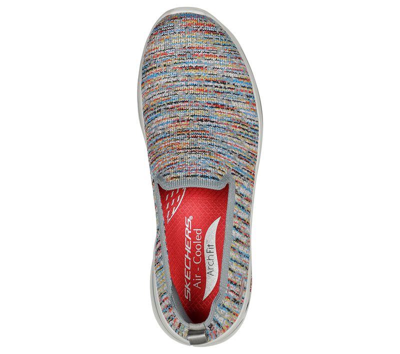 Dámské Slip On Skechers GO WALK Arch Fit - Vivid Sparks Šedé Viacfarebný | CZ.124874GYMT