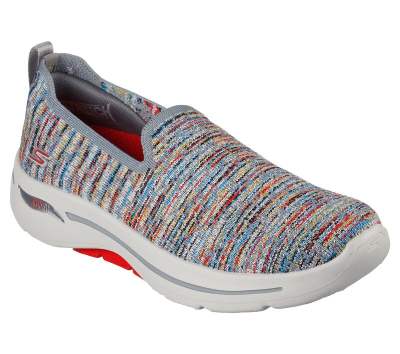 Dámské Slip On Skechers GO WALK Arch Fit - Vivid Sparks Šedé Viacfarebný | CZ.124874GYMT