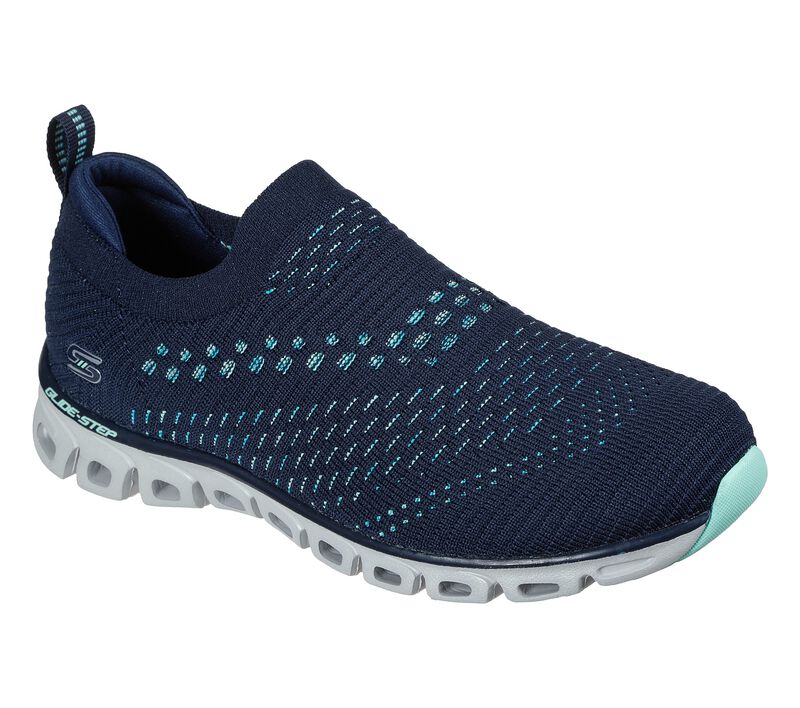 Dámské Slip On Skechers Glide-Step - Oh So Soft Tmavě Blankyt Světle Blankyt | CZ.104121NVLB