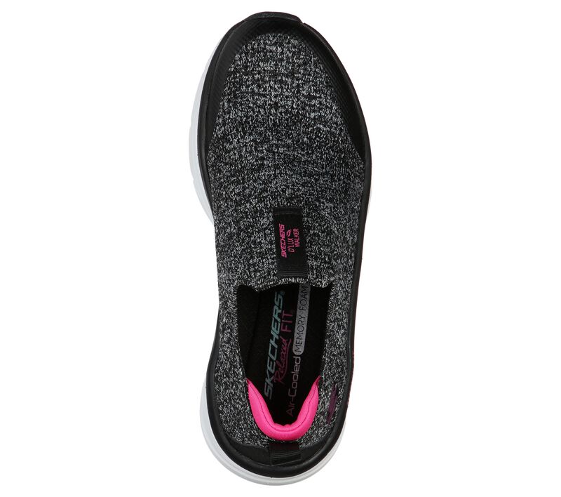 Dámské Slip On Skechers Relaxed Fit: D'Lux Walker - Quick Upgrade Černé Růžové | CZ.149128BKPK