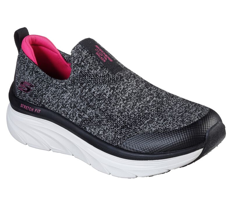 Dámské Slip On Skechers Relaxed Fit: D\'Lux Walker - Quick Upgrade Černé Růžové | CZ.149128BKPK