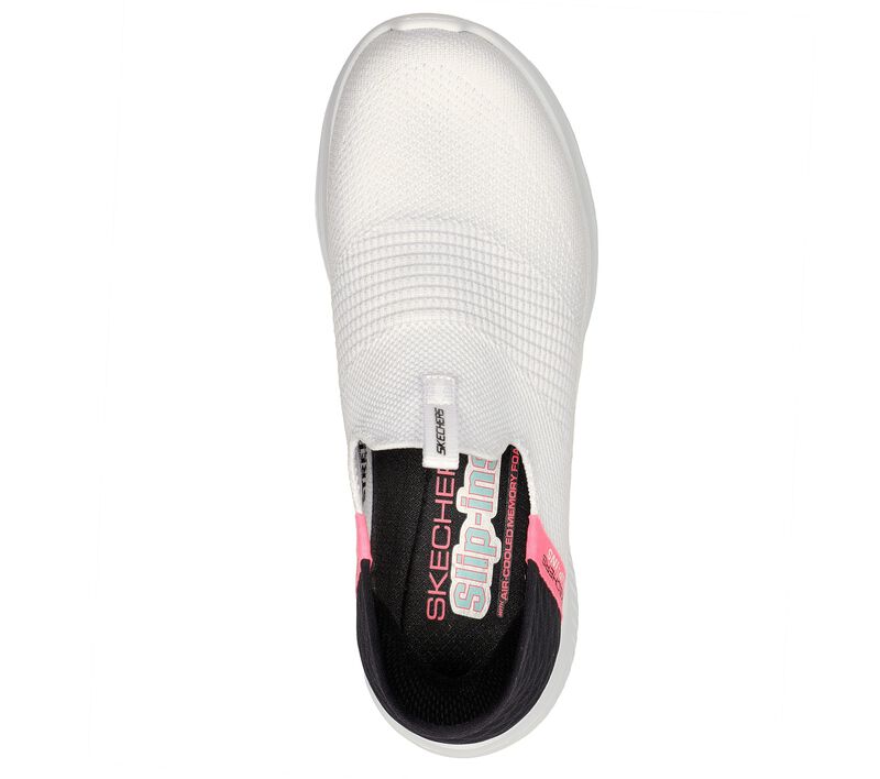 Dámské Slip On Skechers Slip-ins: Ultra Flex 3.0 - Fresh Time Bílé Černé | CZ.149707WBK