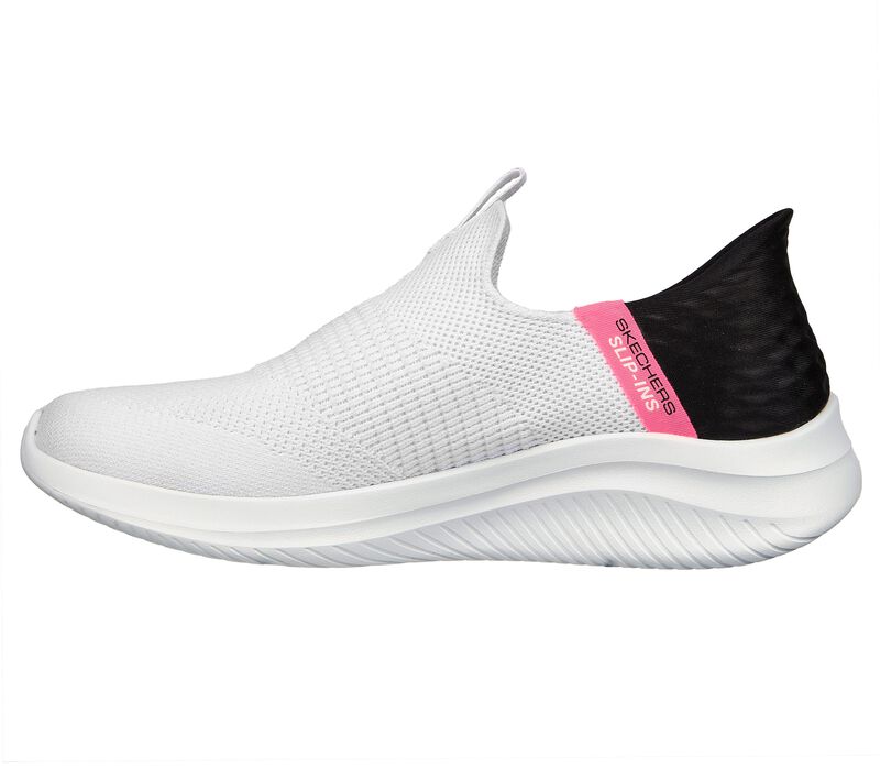 Dámské Slip On Skechers Slip-ins: Ultra Flex 3.0 - Fresh Time Bílé Černé | CZ.149707WBK