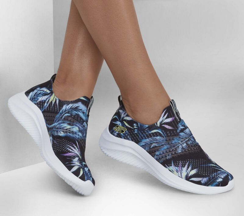 Dámské Slip On Skechers Ultra Flex 3.0 - Island Tropic Černé Viacfarebný | CZ.149618BKMT