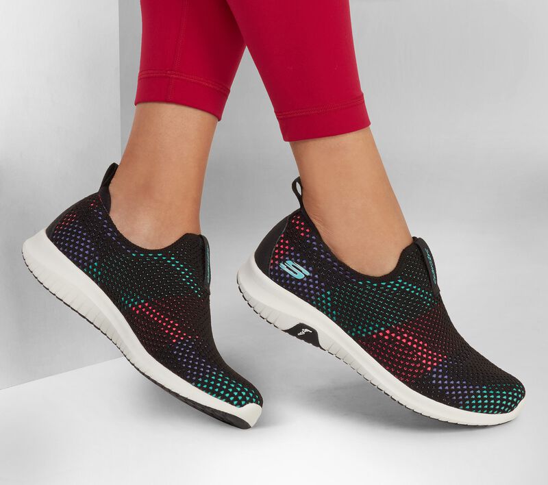 Dámské Slip On Skechers Ultra Flex Prime - Wondrous Gain Černé Viacfarebný | CZ.149397BKMT