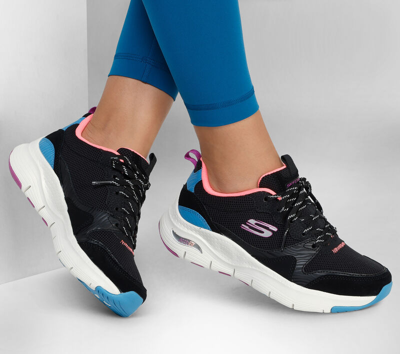 Dámské Sportovní Tenisky Skechers Arch Fit - Vista View Černé Viacfarebný | CZ.149723BKMT