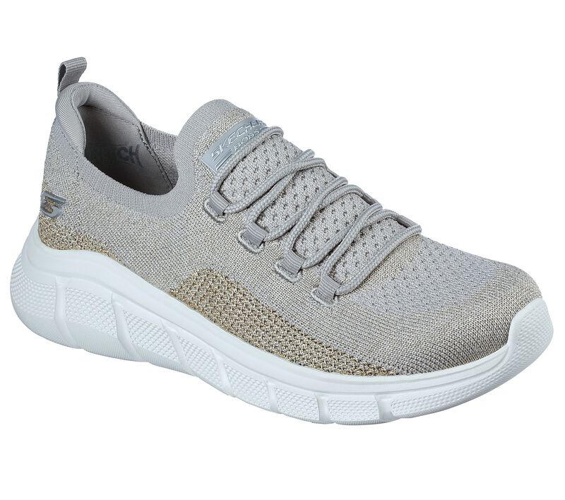 Dámské Sportovní Tenisky Skechers BOBS Sportovní B Flex - Fall Sparks Šedé Hnědé Zlaté | CZ.117113TPGD