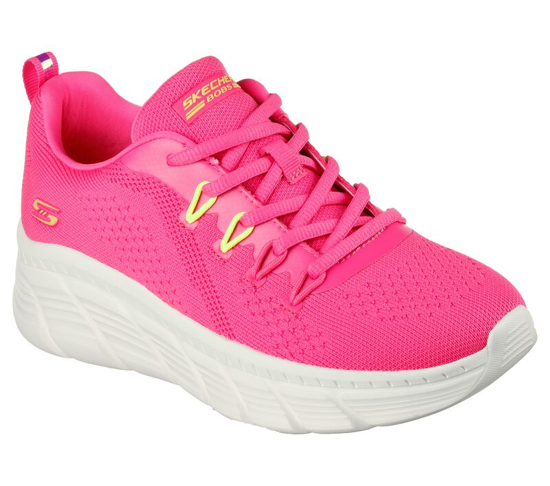 Dámské Sportovní Tenisky Skechers BOBS Sportovní B Flex Hi - Neon Galore Růžové | CZ.117383NPNK